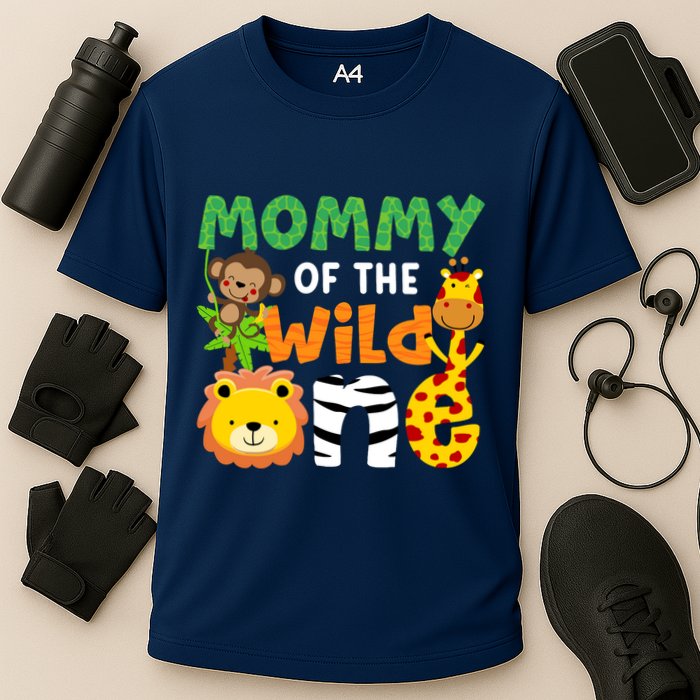 Mommy Of The Wild One Zoo Theme Bday Safari Jungle Animals Cooling Performance Crew T-Shirt
