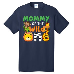 Mommy Of The Wild One Zoo Theme Bday Safari Jungle Animals Tall T-Shirt