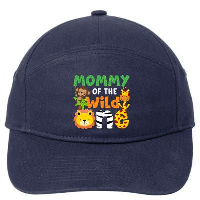 Mommy Of The Wild One Zoo Theme Bday Safari Jungle Animals 7-Panel Snapback Hat