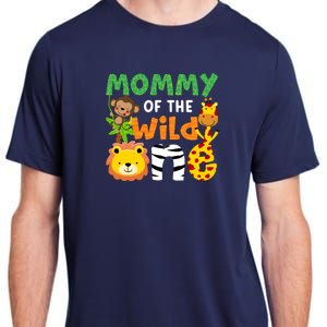 Mommy Of The Wild One Zoo Theme Bday Safari Jungle Animals Adult ChromaSoft Performance T-Shirt