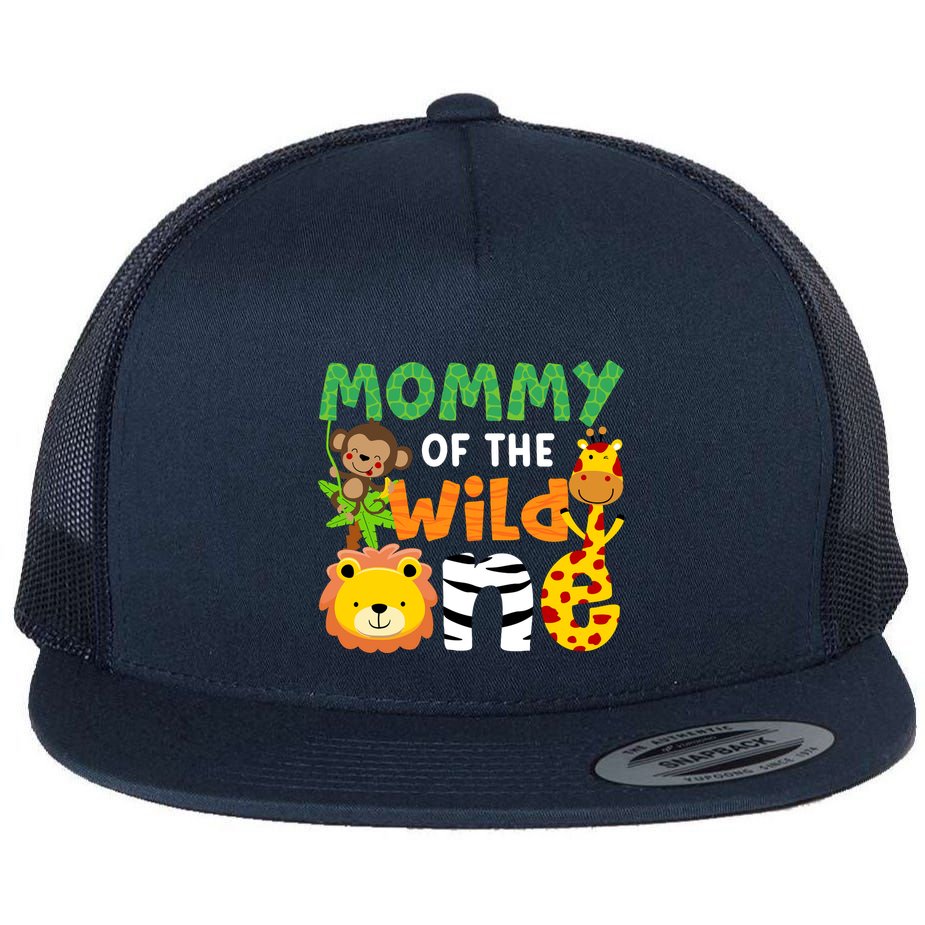 Mommy Of The Wild One Zoo Theme Bday Safari Jungle Animals Flat Bill Trucker Hat