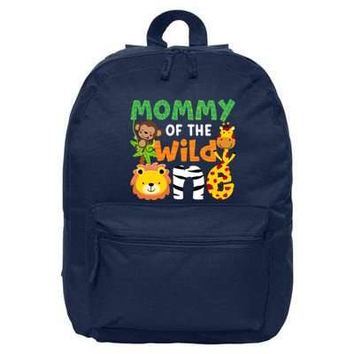 Mommy Of The Wild One Zoo Theme Bday Safari Jungle Animals 16 in Basic Backpack