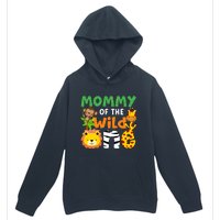 Mommy Of The Wild One Zoo Theme Bday Safari Jungle Animals Urban Pullover Hoodie