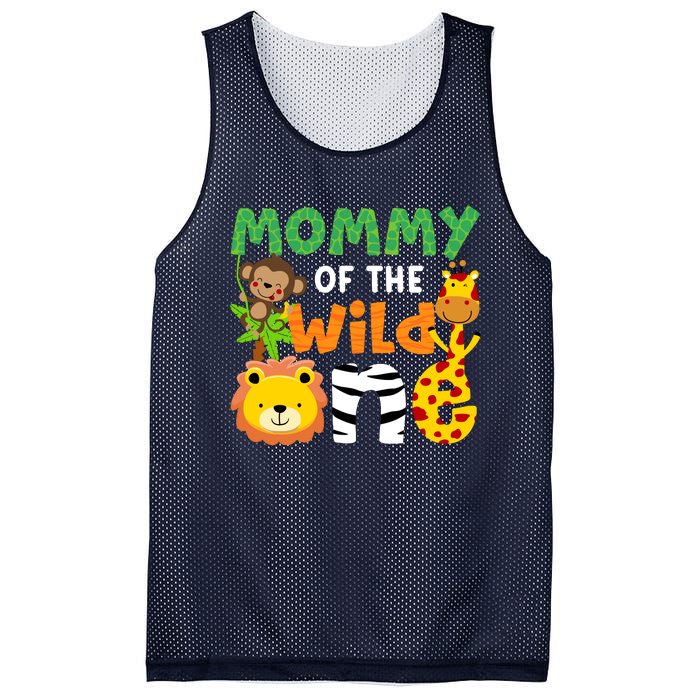 Mommy Of The Wild One Zoo Theme Bday Safari Jungle Animals Mesh Reversible Basketball Jersey Tank