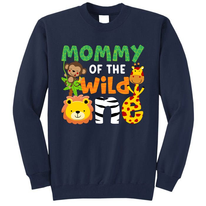 Mommy Of The Wild One Zoo Theme Bday Safari Jungle Animals Tall Sweatshirt