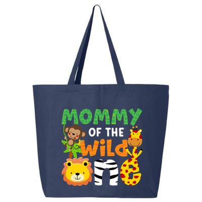 Mommy Of The Wild One Zoo Theme Bday Safari Jungle Animals 25L Jumbo Tote