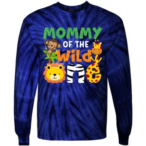 Mommy Of The Wild One Zoo Theme Bday Safari Jungle Animals Tie-Dye Long Sleeve Shirt