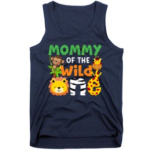 Mommy Of The Wild One Zoo Theme Bday Safari Jungle Animals Tank Top