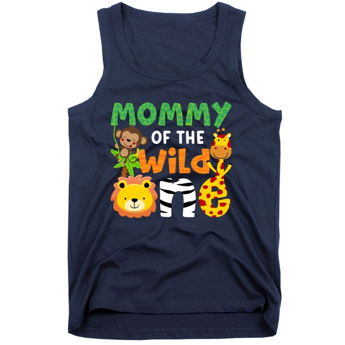 Mommy Of The Wild One Zoo Theme Bday Safari Jungle Animals Tank Top