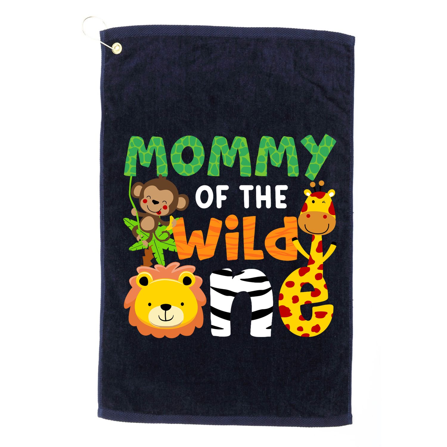 Mommy Of The Wild One Zoo Theme Bday Safari Jungle Animals Golf Towel