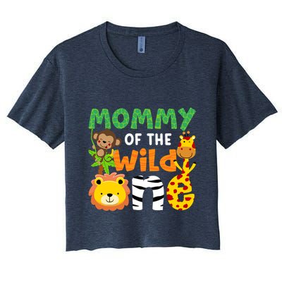 Mommy Of The Wild One Zoo Theme Bday Safari Jungle Animals Crop Top