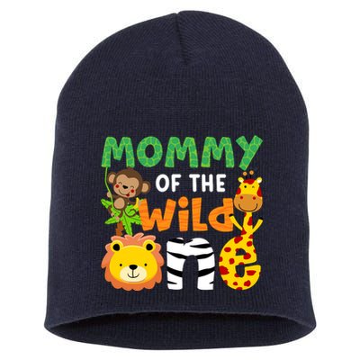 Mommy Of The Wild One Zoo Theme Bday Safari Jungle Animals Short Acrylic Beanie