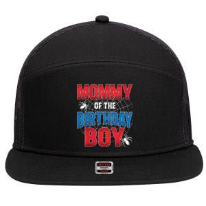 Mommy Of The Birthday Boy Costume Spider Web Birthday Party 7 Panel Mesh Trucker Snapback Hat