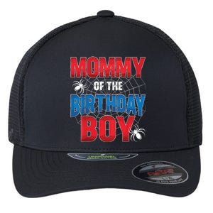 Mommy Of The Birthday Boy Costume Spider Web Birthday Party Flexfit Unipanel Trucker Cap