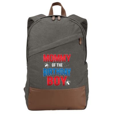 Mommy Of The Birthday Boy Costume Spider Web Birthday Party Cotton Canvas Backpack