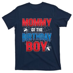 Mommy Of The Birthday Boy Costume Spider Web Birthday Party T-Shirt