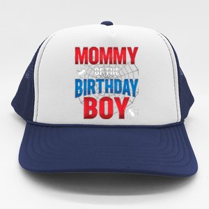 Mommy Of The Birthday Boy Costume Spider Web Birthday Party Trucker Hat