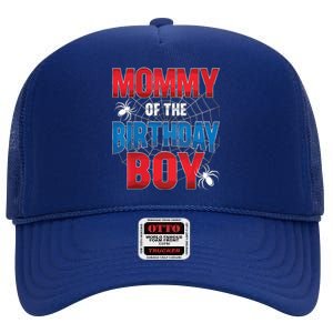 Mommy Of The Birthday Boy Costume Spider Web Birthday Party High Crown Mesh Back Trucker Hat