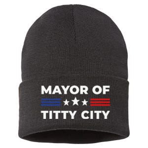 Mayor of Titty City Sustainable Knit Beanie