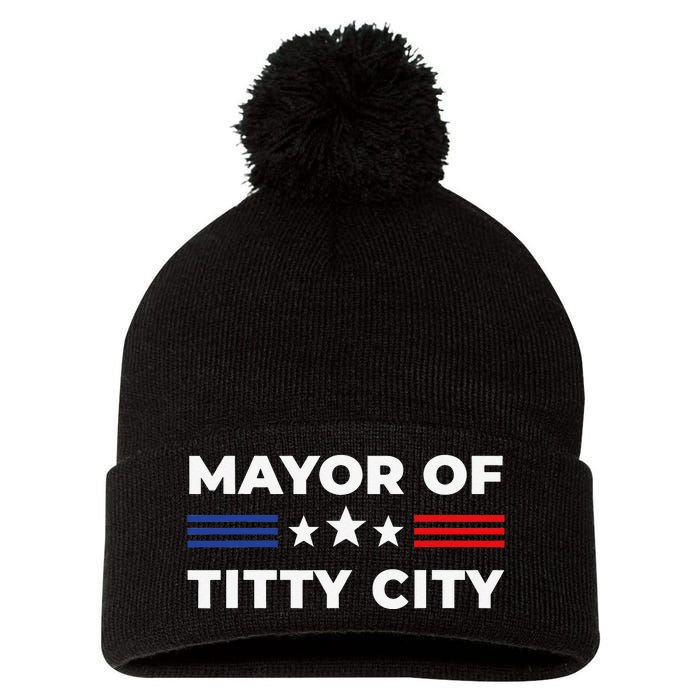 Mayor of Titty City Pom Pom 12in Knit Beanie