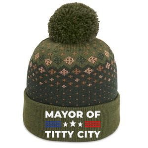 Mayor of Titty City The Baniff Cuffed Pom Beanie