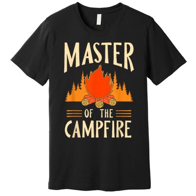 Master Of The Campfire Campsite Lover Camp Camping Camper Premium T-Shirt