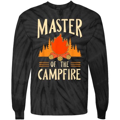 Master Of The Campfire Campsite Lover Camp Camping Camper Tie-Dye Long Sleeve Shirt