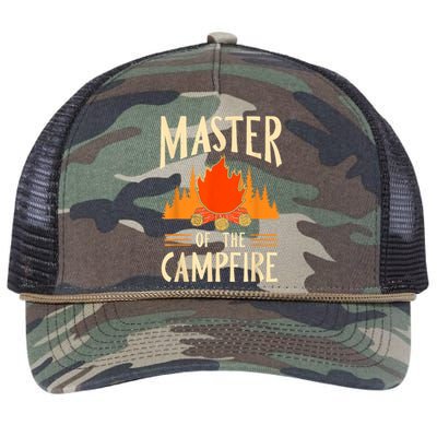 Master Of The Campfire Campsite Lover Camp Camping Camper Retro Rope Trucker Hat Cap