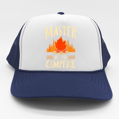 Master Of The Campfire Campsite Lover Camp Camping Camper Trucker Hat