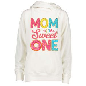 Mom Of The Sweet One 1st Birthday Donut Theme Family Womens Funnel Neck Pullover Hood