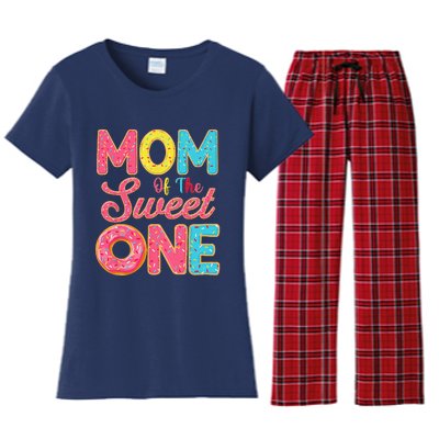 Mom Of The Sweet One 1st Birthday Donut Theme Family Women's Flannel Pajama Set