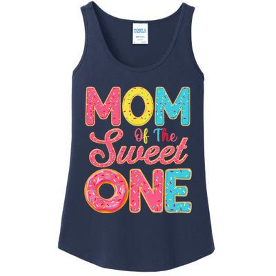 Mom Of The Sweet One 1st Birthday Donut Theme Family Ladies Essential Tank