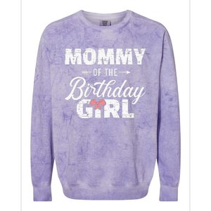 Mommy Of The Birthday Daughter Girl Matching Family Colorblast Crewneck Sweatshirt