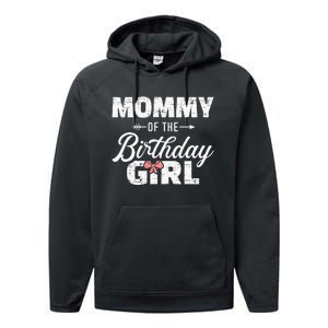 Mommy Of The Birthday Daughter Girl Matching Family Performance Fleece Hoodie