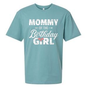 Mommy Of The Birthday Daughter Girl Matching Family Sueded Cloud Jersey T-Shirt