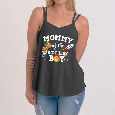 Mommy Of The Birthday Astronaut Space Theme Women's Strappy Tank