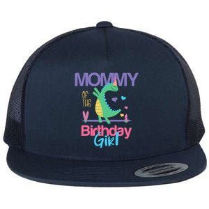 Mommy Of The Birthday Girl Dinosaur Theme Matching Family Flat Bill Trucker Hat