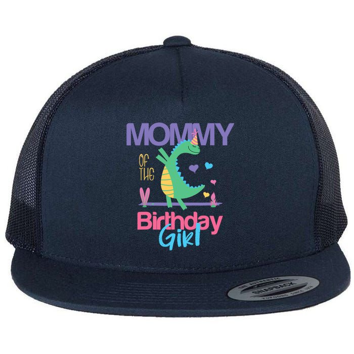 Mommy Of The Birthday Girl Dinosaur Theme Matching Family Flat Bill Trucker Hat