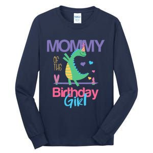 Mommy Of The Birthday Girl Dinosaur Theme Matching Family Tall Long Sleeve T-Shirt