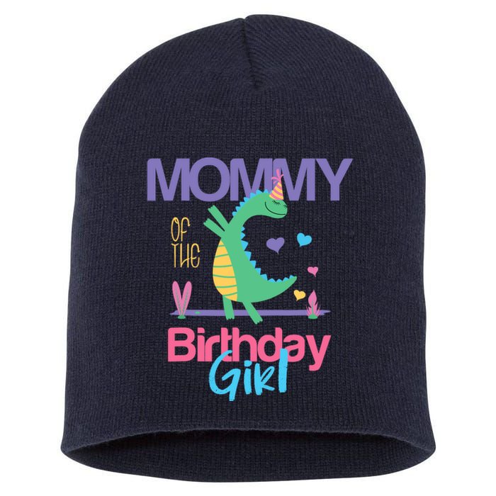 Mommy Of The Birthday Girl Dinosaur Theme Matching Family Short Acrylic Beanie