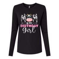 Mom Of The Birthday Cow Themed Cow Print Mother Mama Womens Cotton Relaxed Long Sleeve T-Shirt