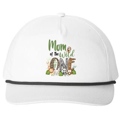 Mom Of The Wild One Zoo Birthday Safari Jungle Animal Snapback Five-Panel Rope Hat