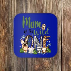 Mom Of The Wild One Zoo Birthday Safari Jungle Animal Coaster