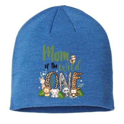 Mom Of The Wild One Zoo Birthday Safari Jungle Animal Sustainable Beanie