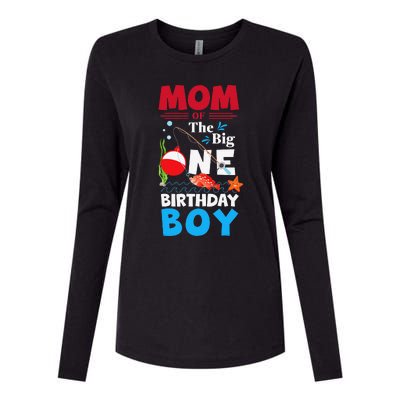 Mom Of The Big One Birthday Fishing 1st First Birthday Womens Cotton Relaxed Long Sleeve T-Shirt