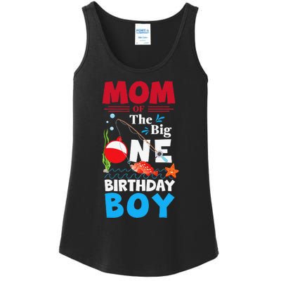 Mom Of The Big One Birthday Fishing 1st First Birthday Ladies Essential Tank