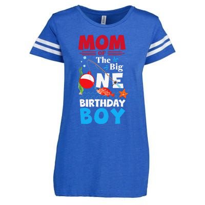 Mom Of The Big One Birthday Fishing 1st First Birthday Enza Ladies Jersey Football T-Shirt