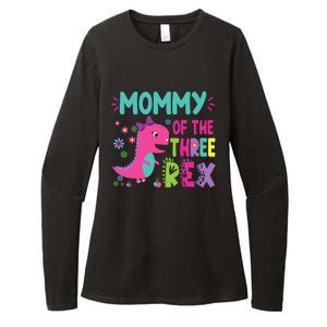 Mommy Of The Three Rex Birthday Dinosaur Family Matching Womens CVC Long Sleeve Shirt