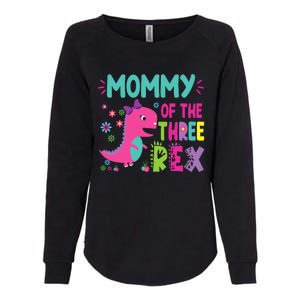 Mommy Of The Three Rex Birthday Dinosaur Family Matching Womens California Wash Sweatshirt