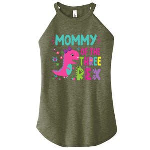 Mommy Of The Three Rex Birthday Dinosaur Family Matching Women's Perfect Tri Rocker Tank